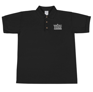 "Whore Foods" Embroidered Polo Shirt